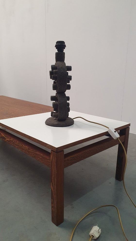 Image 1 of Brutalist vintage sculpturale lamp keramiek 70s