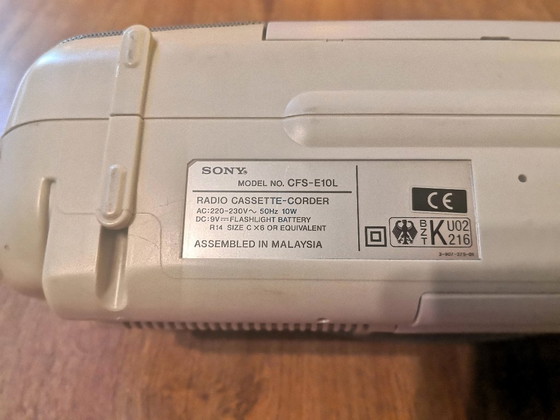 Raro Mini Boombox Bianco Sony CFS-E10L - Vintage Giappone - (1993), Oggetti decorativi, Plastica, Nero (foto 8 di 9)