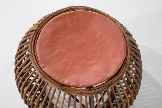 Image 1 of Sgabello vintage in rattan e vimini, Italia, anni '60.