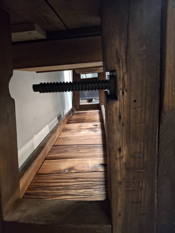 Image 1 of Large oak furniture maker's workbench