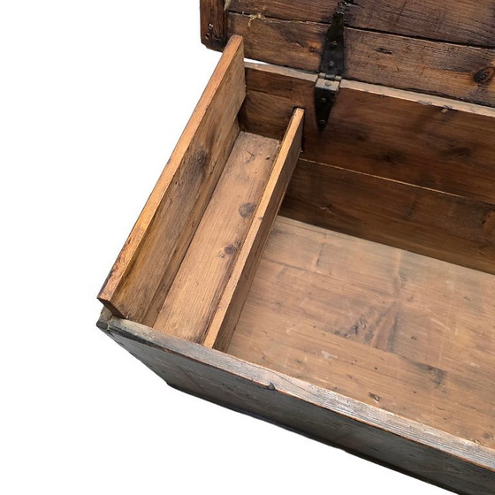 Image 1 of Antiek hand beschilderde Duitse dekenkist, 19e eeuw