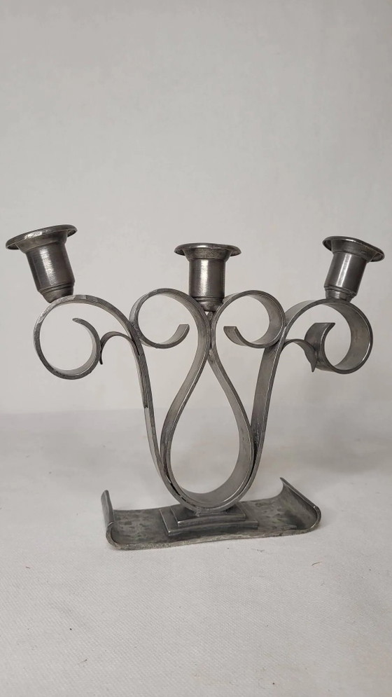 Art Deco Kerzenhalter Delavan Paris – Metal (photo 2 of 8)