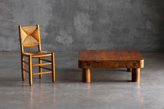 Image 1 of Brutalist Pine Low Coffee Table, France, 1960s