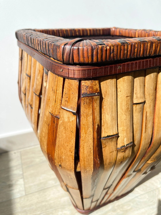 Vintage Rattan Colonial Style 1930 Umbrella Stand - Vintage Rattan Planter – Decoration, Wood (photo 9 of 10)