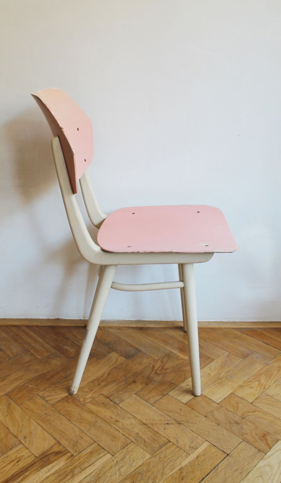Set di 6 sedie da pranzo TON | Finitura originale color pastello | 1964 – Wood (photo 17 of 46)