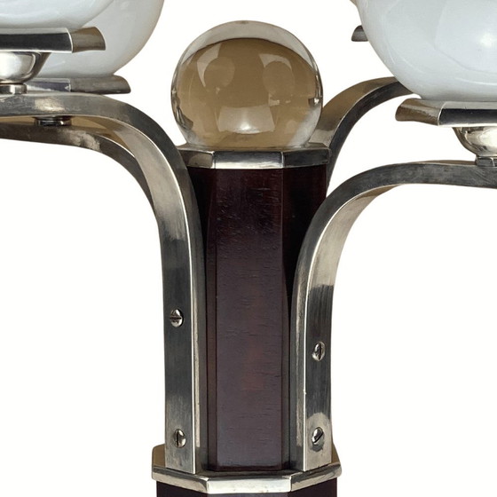 Image 1 of Art Deco Tischlampe aus Mahagoni, 1930er Jahre