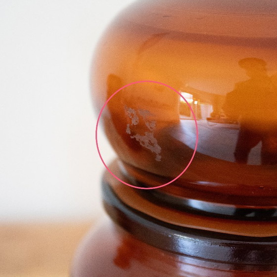 Vintage set of Belgian amber-brown glass apothecary jars – Decorative Objects (photo 6 of 10)