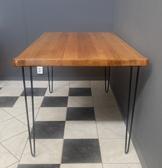 Image 1 of Danish dining table with hairpin legs