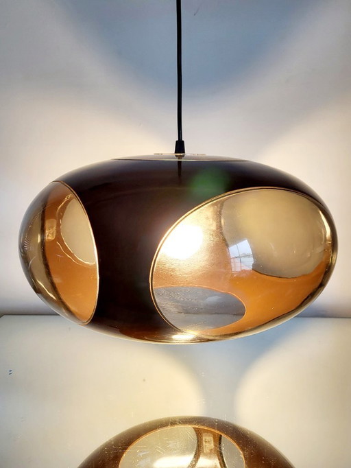 Space age hanglamp, Bug eye, Massive, bruin, België, jaren 1970