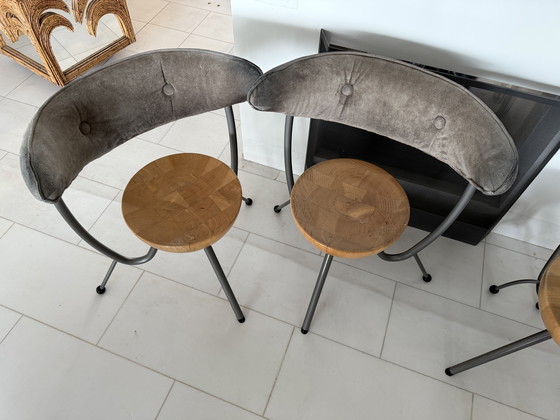 Image 1 of 6 rare sedie da pranzo postmoderne – di Rob Eckhardt (anni '80)