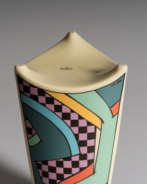 Image 1 of Dorothy Hafner for Rosenthal, “Flash” Vase Duo with Matching Candleholder Pair, Germany, 1980s