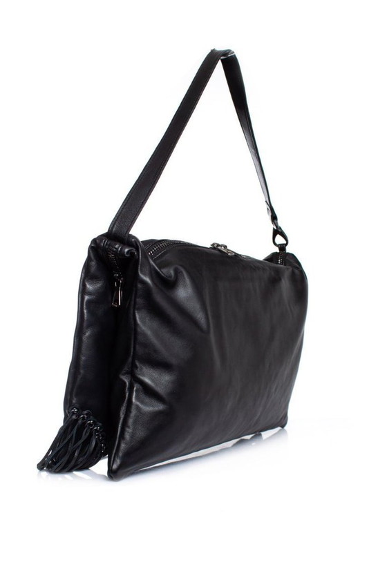 Image 1 of Maison Du Posh, borsa a tracolla con patta pieghevole, frange e teschio
