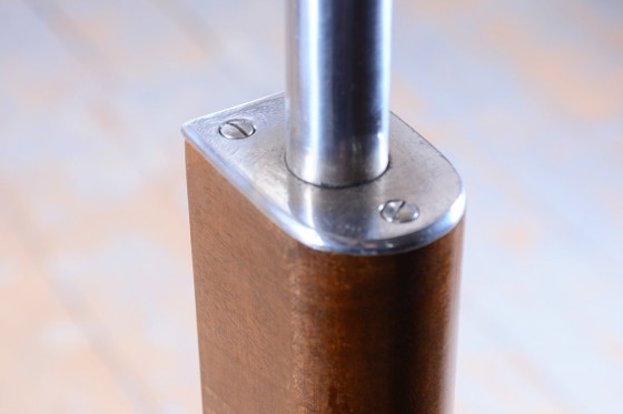 Restaurierte Art-Deco-Stehlampe, Buche, Nussbaum, neue Elektrifizierung, Tschechien, 1930er Jahre (photo 5 of 10)