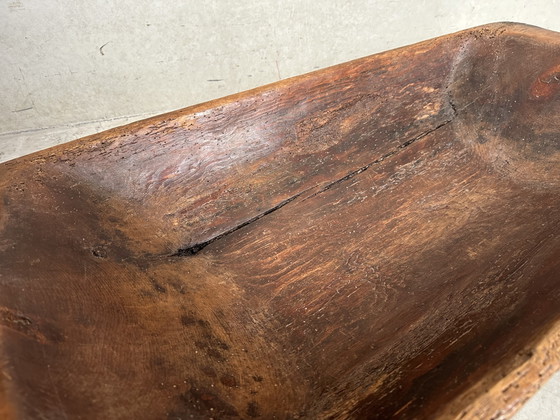 Image 1 of XXL 19de eeuws antieke houten trog 
