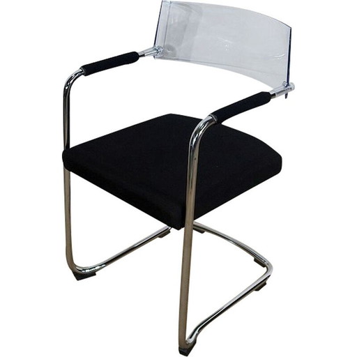 Chaise de bureau vintage en métal chromé