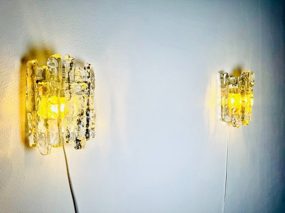 Image 1 of Model 4541 ice glass wall lamp by J.T. Kalmar for Kalmar Franken, Austria, circa 1960s