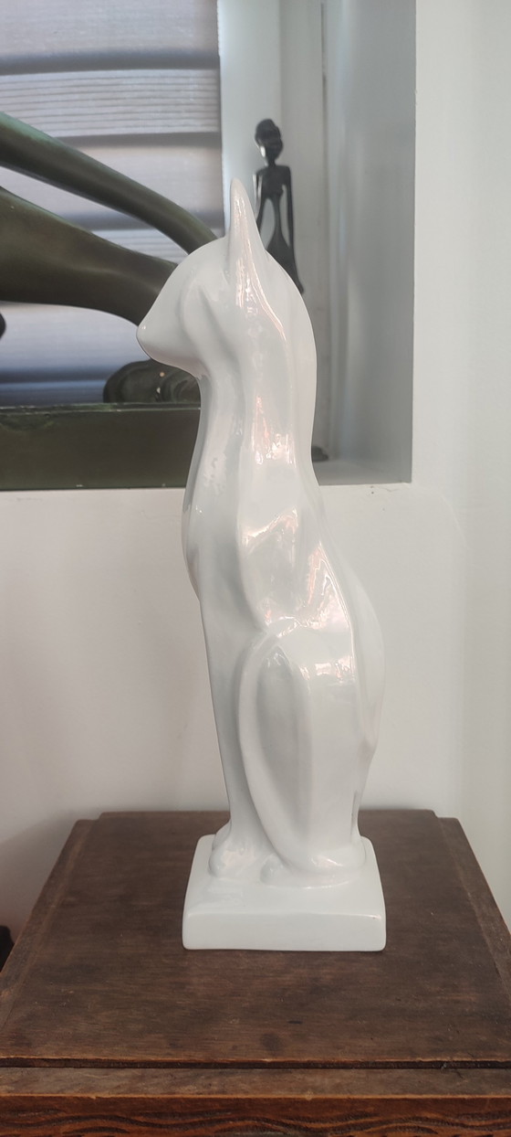 Scultura Felina Stile Art Déco (31 Cm) Ceramica Italiana – céramique italienne, Oggetti decorativi (photo 12 of 14)