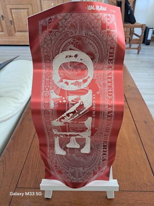Karl LAGASSE - Un dólar Rosso Bianco - Escultura del artista