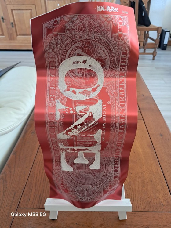Image 1 of Karl LAGASSE - Un dólar Rosso Bianco - Escultura del artista