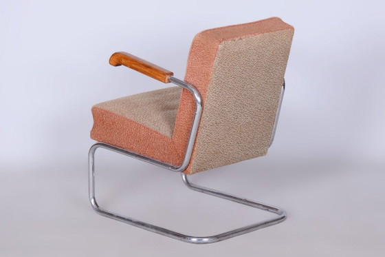 Originele Bauhaus-fauteuil, van Vichr a Spol., chroom, staal, Tsjechisch, jaren 1930 – Textile, Wood (photo 8 of 10)