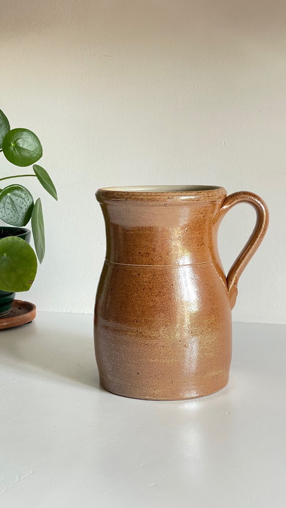 Image 1 of Vintage beige aardewerken kan
