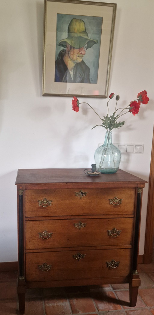 Antique Dutch Empire chest of drawers 1800