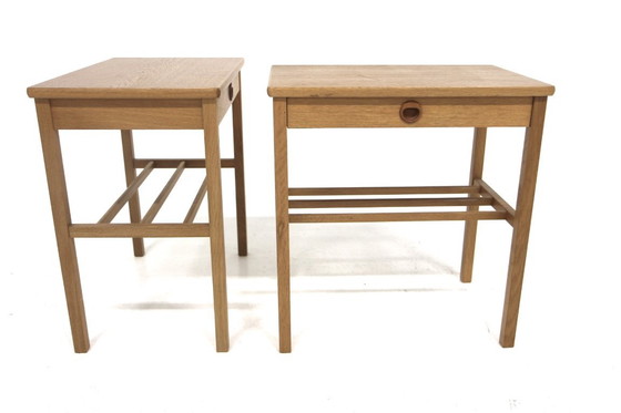 Image 1 of Set aus 2 Eichennachttischen, Schweden, 1960