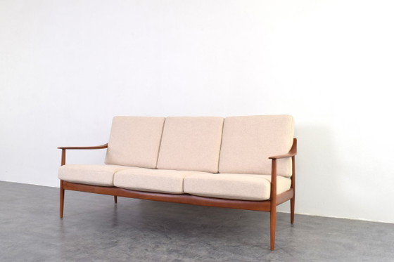 Canapé en teck de style Mid-Century de Knoll Antimott, années 1960 – Canapés 3 places, Wood, Wool (photo 10 of 15)
