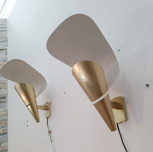 Apliques de pared modernistas de Metalarte, 1950-60.