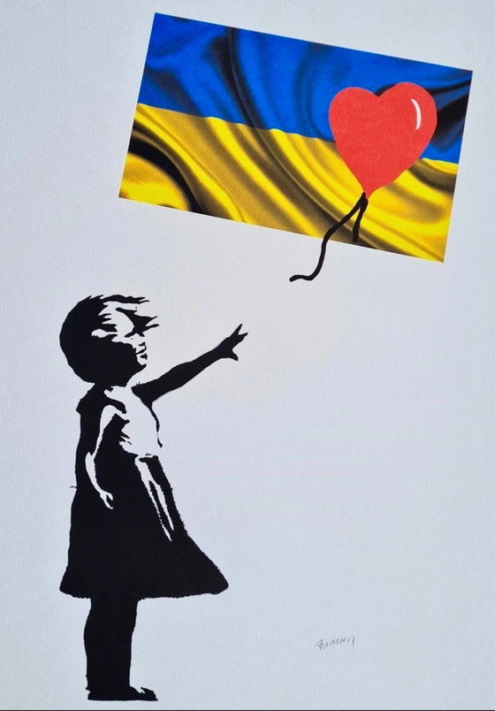 Banksy (1974) - Girl With A Balloon Ukraine – Lithographs & prints, Paper (photo 4 of 9)