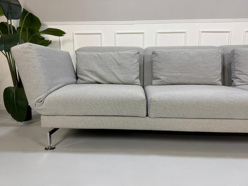Brühl Moule Stoff Sofa Grau Schlaffunktion met Rollen 3 Sitzer