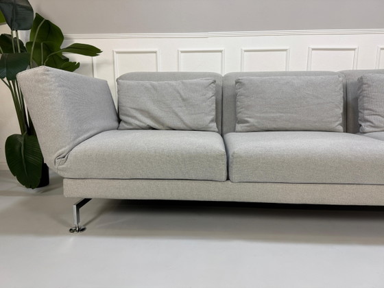 Image 1 of Brühl Moule Stoff Sofa Grau Schlaffunktion met Rollen 3 Sitzer