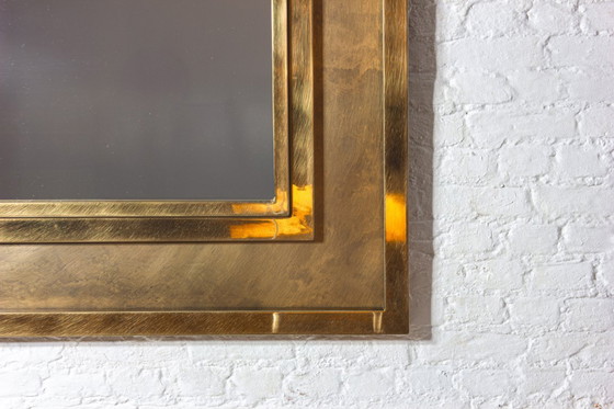 Image 1 of Large Brass Etched Regency Mirror by Belgochrom, 1970s