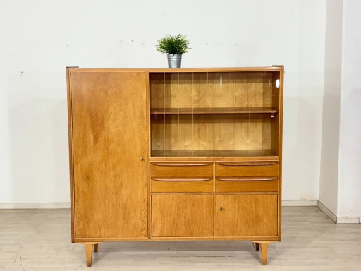 Aparador alto/vitrina/mueble de salón vintage – década de 1960