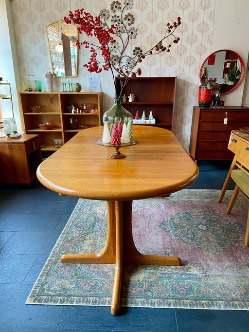 Vintage verlengbare Deense eettafel van massief teakhout