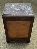 Art-Deco Bedside Table Carved Wood and Marble