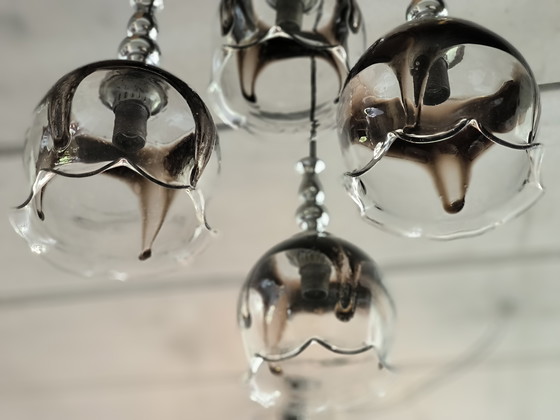 Image 1 of Lampadario a cascata con 4 elementi in vetro di Murano, Italia, anni '60.