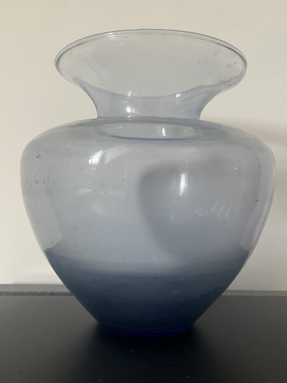 Vaso in vetro blu-grigio Art deco Andries Copier – Arte in vetro (photo 4 of 6)