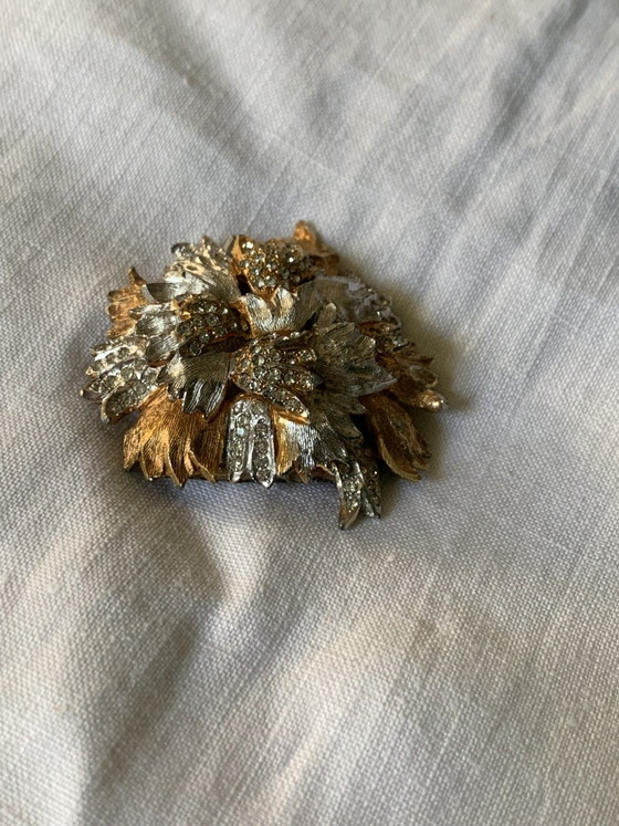 Broche Vintage Pierre Cardin - Style Space Age 3D - Fleur Or Ambré & Rhodium – Cadeaux, Metal, Other (photo 6 of 12)