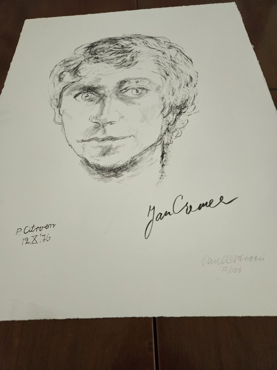 Signed Lithograph by Paul Citroen, Portrait Jan Cremer. – Paintings & Drawings, Paper (photo 4 of 5)