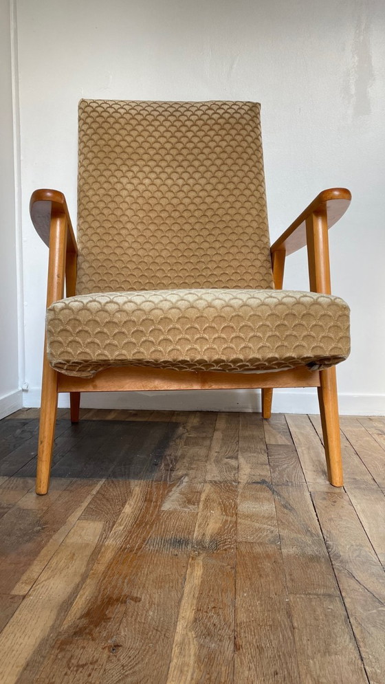 Image 1 of Paire FAUTEUILS MANUCERE Pieds Compas VINTAGE