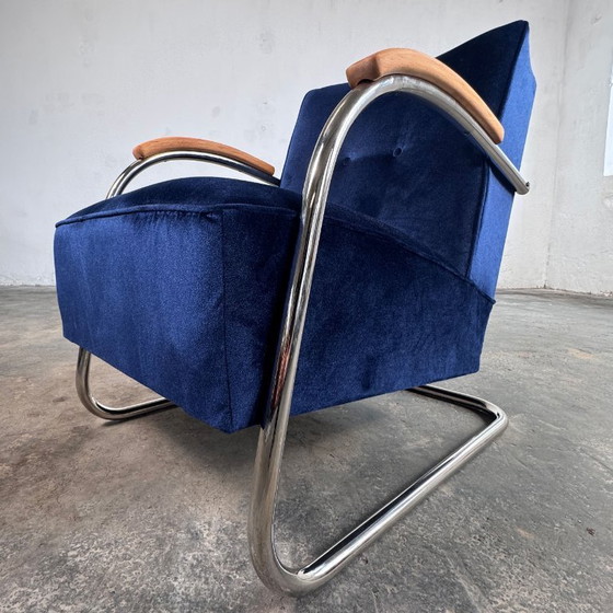 Image 1 of Pair of Tubular Steel Bauhaus Chairs by Anton Lorenz for Mucke Melder, 1930