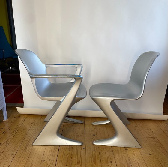 Image 1 of 7x Ernst Moeckl Kangaroo Z Chairs voor Horn Germany 1968
