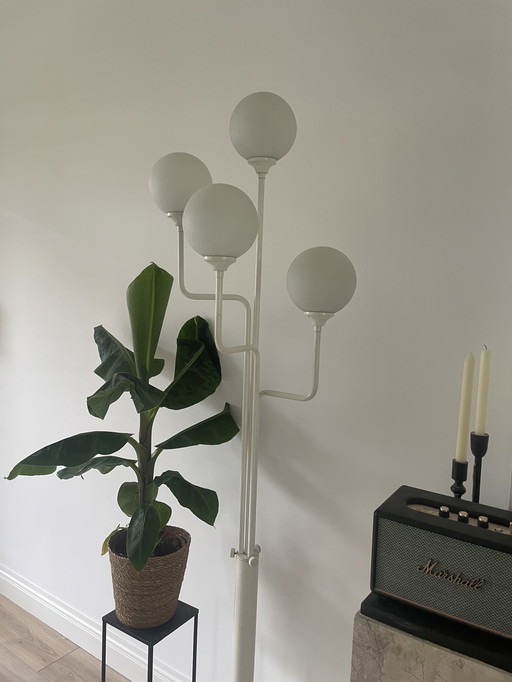 Witte space age lamp met bollen
