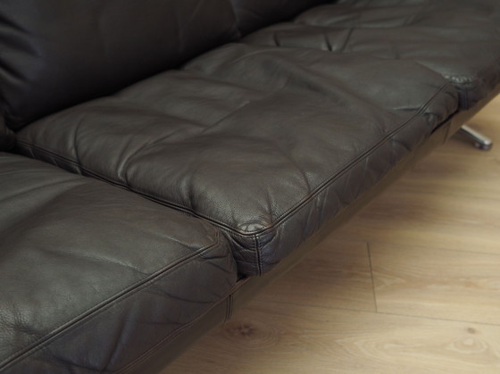 Image 1 of Divano in pelle marrone, design danese, anni '70, designer: Werner Langenfeld, manifattura: Esa