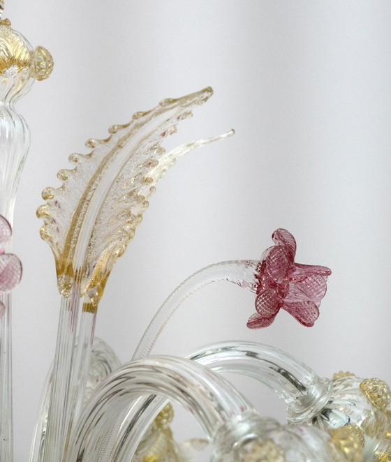 Image 1 of Lampadaire à 6 bras en verre de Murano soufflé Ca'Rezzonico, Italie, années 1950