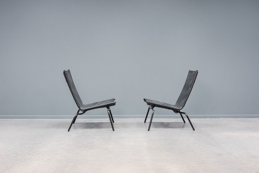 Loungestoelen met gekruiste poten, 2 stuks