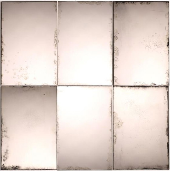 Image 1 of Set: 6 handversilberte und antikisierte Spiegelfliesen