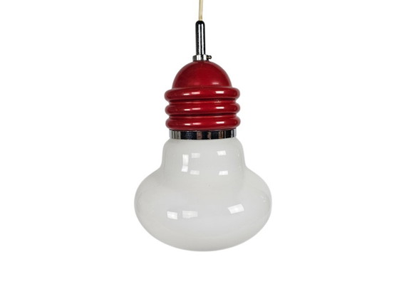 Image 1 of Tronconi - Enrico Tronconi - 'Bulb lamp' - opaline - chroom - Italie - 1970's