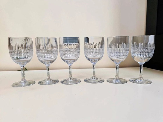 6 crystal water glasses from Baccarat, model Nancy. – Glass & Decanter, Art Deco (photo 3 of 6)